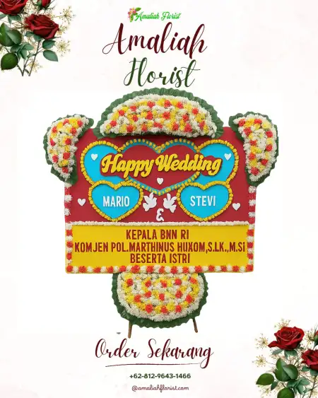 Papan Bunga Pernikahan Gantang
